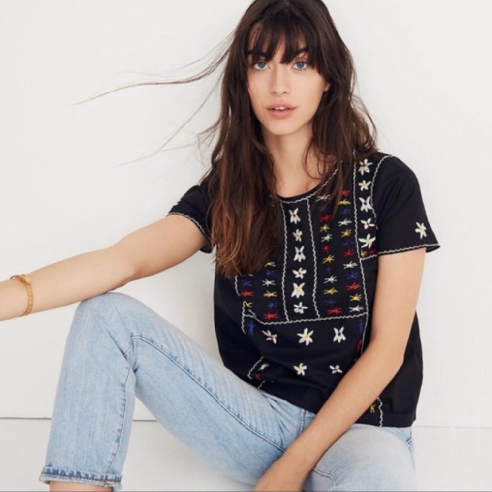 Embroidered native top